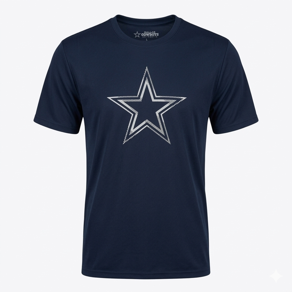 Men's Navy Short Sleeve Tee with White Star Logo Size‎ Large